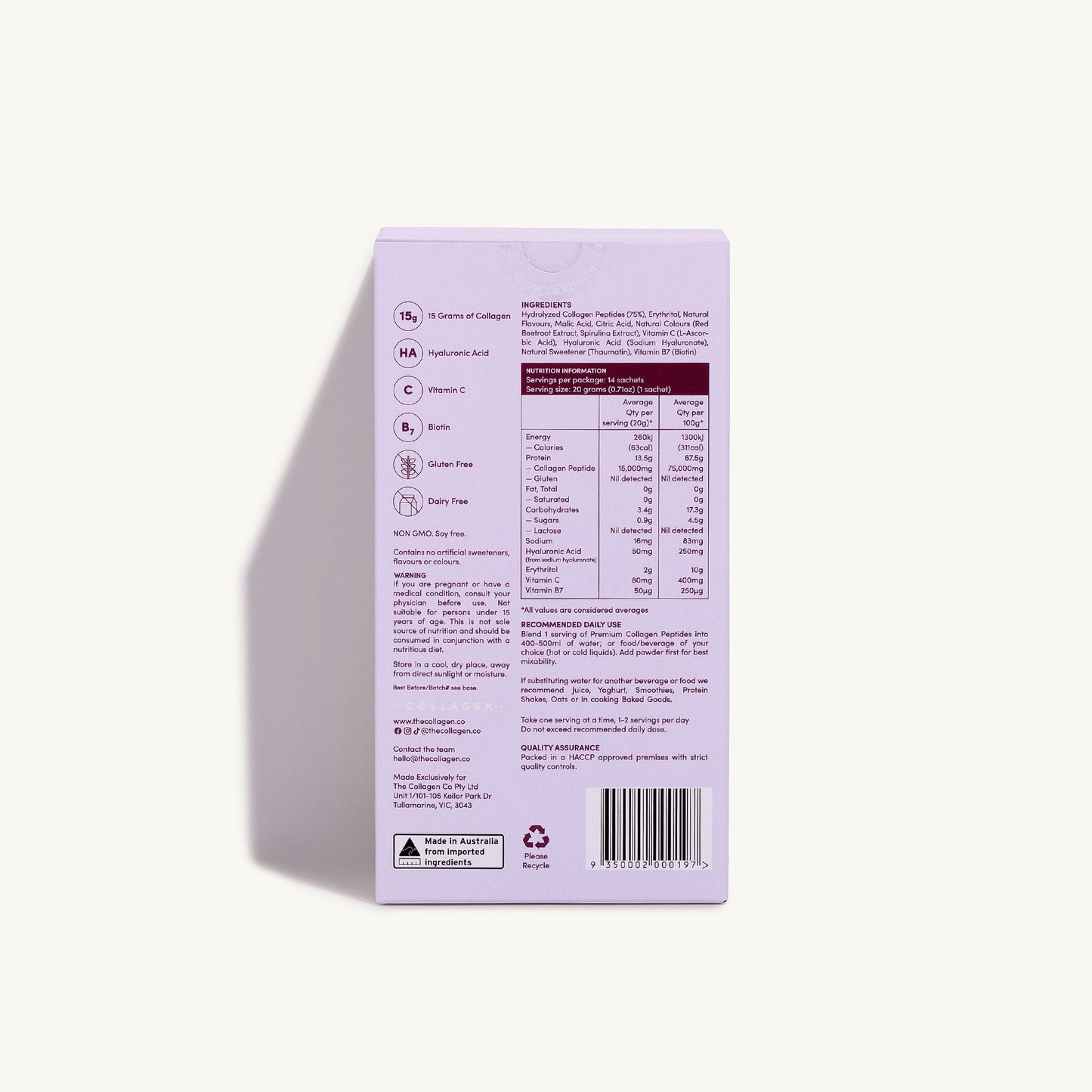 澳洲The Collagen Co. 水解膠原蛋白胜肽單包裝 - 綜合莓果