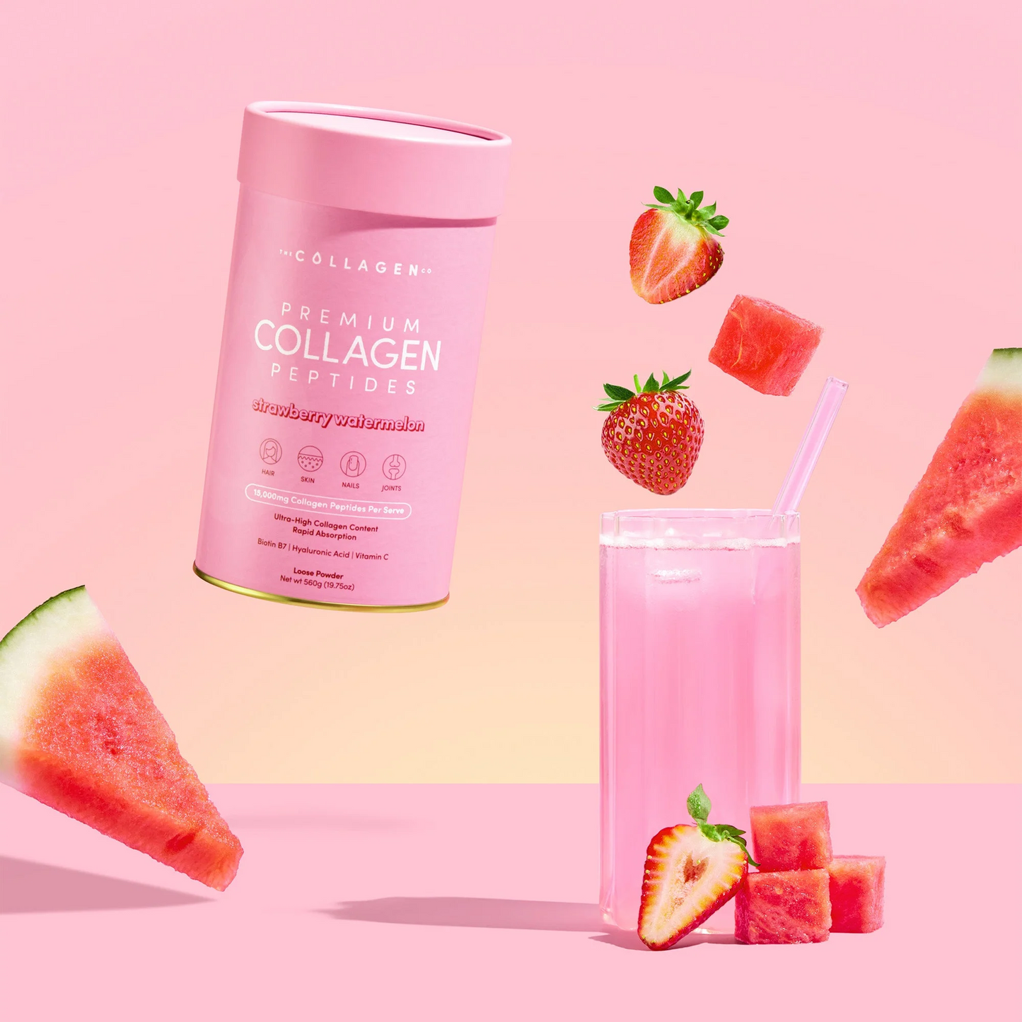 澳洲The Collagen Co. 水解膠原蛋白胜肽罐裝 - 草莓西瓜