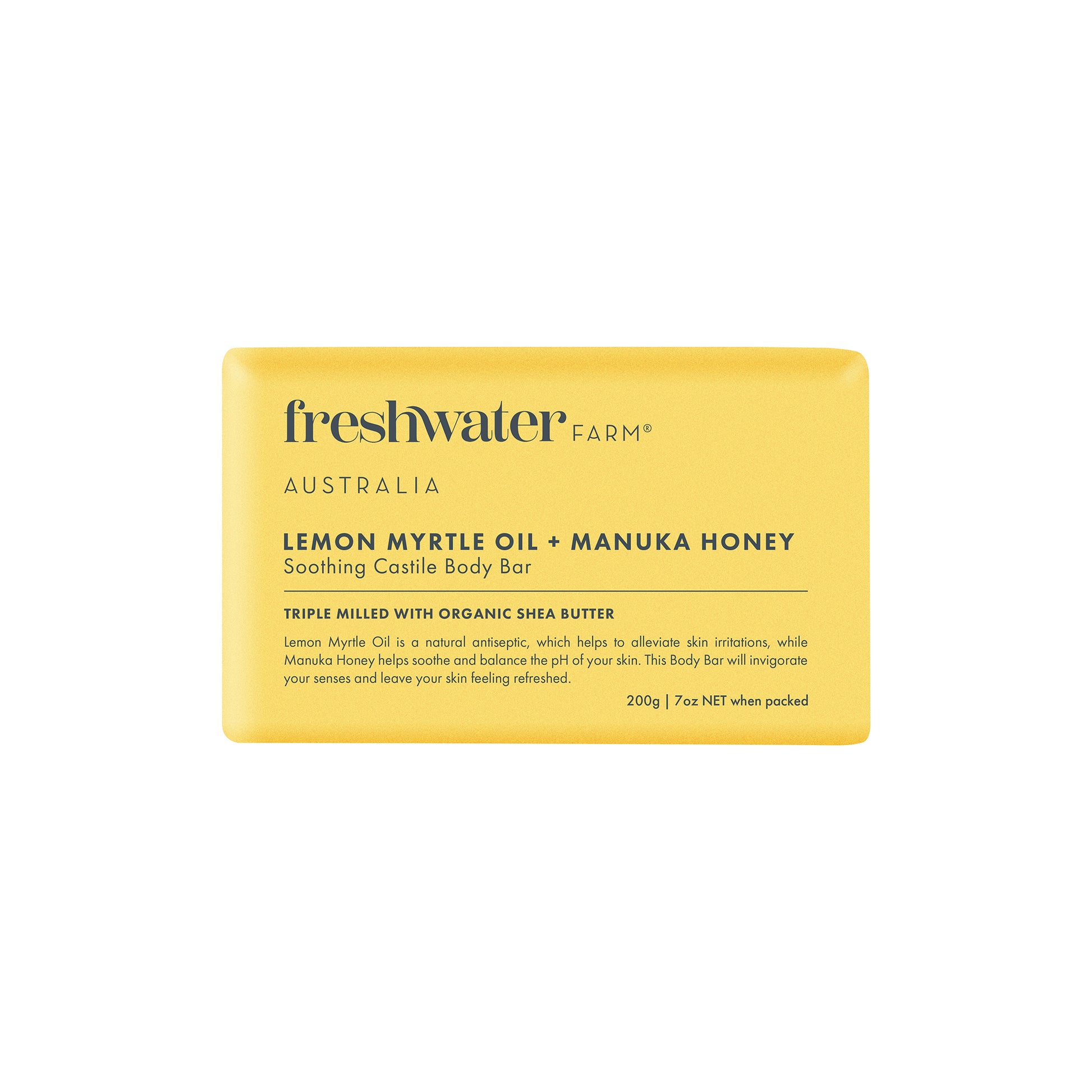 Lemon Myrtle Oil + Manuka Honey Soothing Body Bar - Freshwater FARM | MLC Space