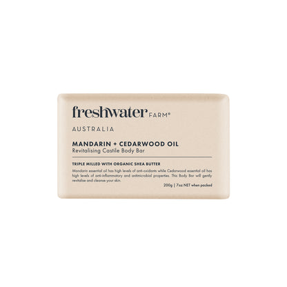 Mandarin + Cedarwood Oil Revitalising Body Bar - Freshwater FARM | MLC Space