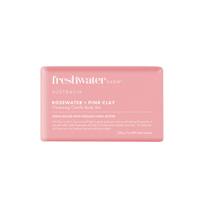 Rosewater + Pink Clay Cleansing Body Bar - Freshwater FARM | MLC Space